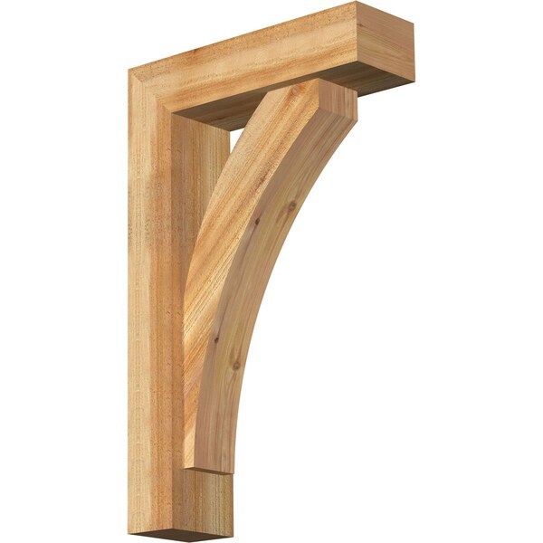Ekena Millwork Thorton Block Rough Sawn Bracket w/ Offset Brace, Western Red Cedar, 6"W x 20"D x 32"H BKT0604X20X32THR05RWR - main